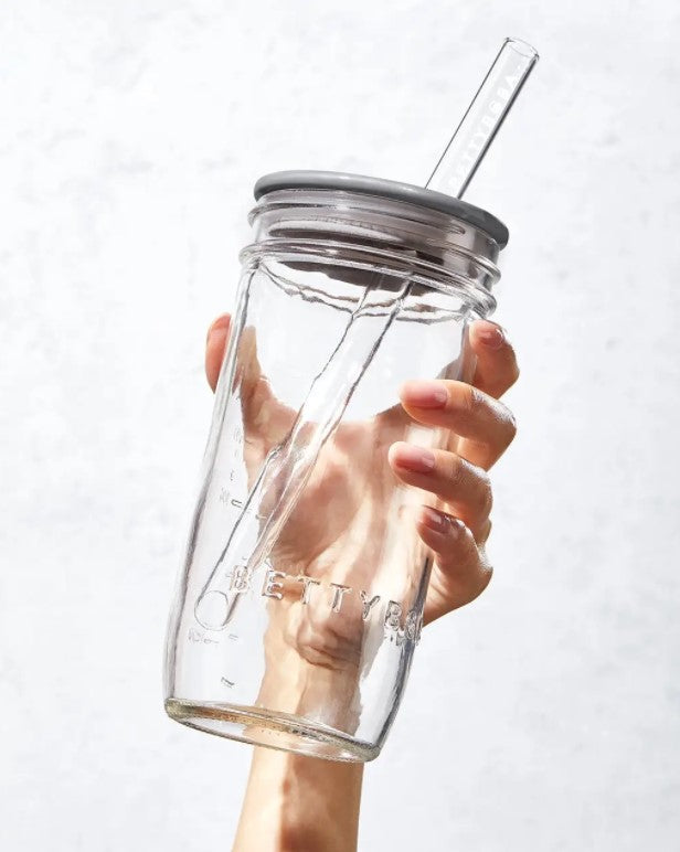 Cold Brew Babe Glass Cup with Straw and Lid – Morning Glory Boutique